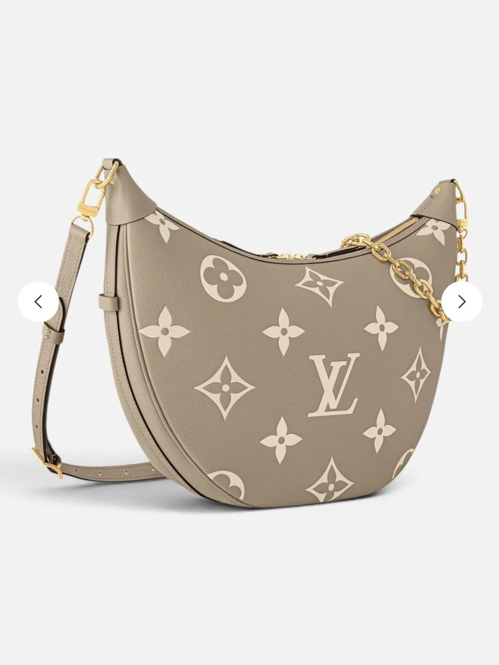 Louis Vuitton Taupe Monogram Crescent Hobo Shoulder Bag with Chain Accent/wallet